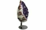 Amethyst Geode Section With Metal Stand - Uruguay #153585-4